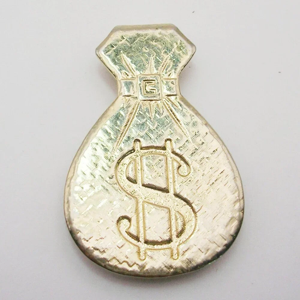Vintage Money Clip Bag Dollar sign gold tone